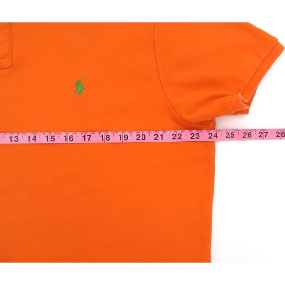 Polo Ralph Lauren Polo Shirt XL Orange Custom Fit Green Pony Logo Short Sleeve - Picture 9 of 15